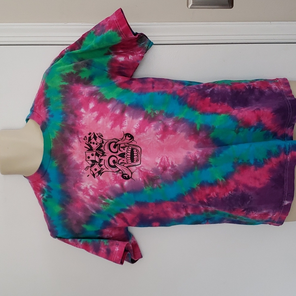 Lagoon Tie Dye Skull & Dice Shirt Size M